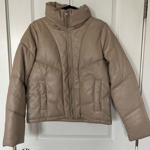 Abercrombie Vegan Leather Mini Puffer